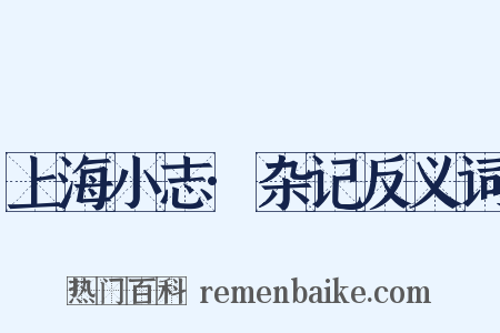 上海小志·杂记反义词是什么意思的图片